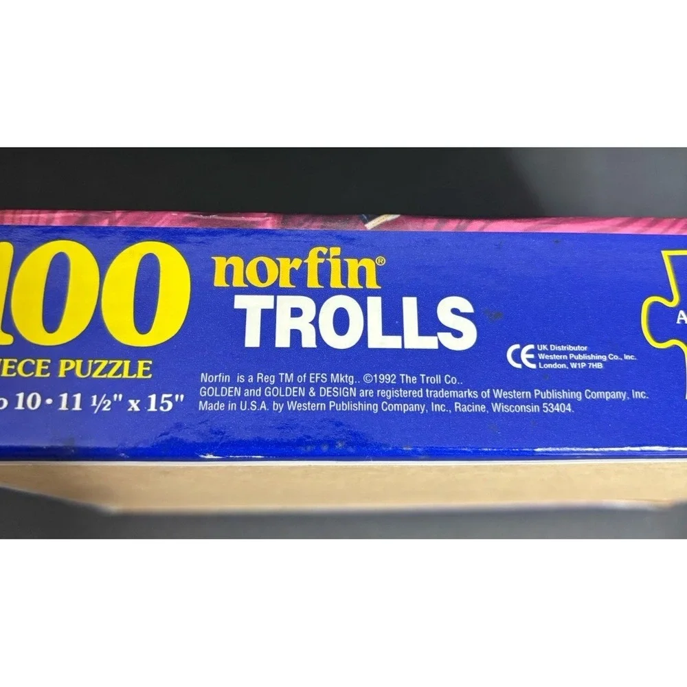 Norfin Trolls Golden Jigsaw Puzzle 100 Pc 11.5 x 15 Factory Sealed Vintage 1992